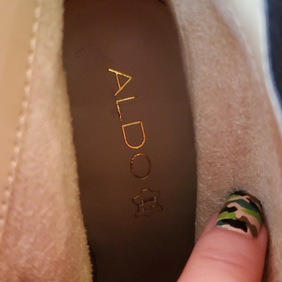 Aldo Suede Bootie, silver metallic heel - Picture 2 of 5